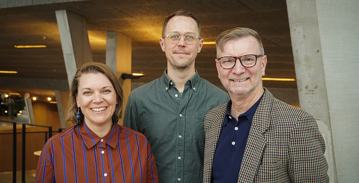 Evangeliska Frikyrkans missionsledning: Linnea Åberg, Markus Sand och Magnus Alphonce.